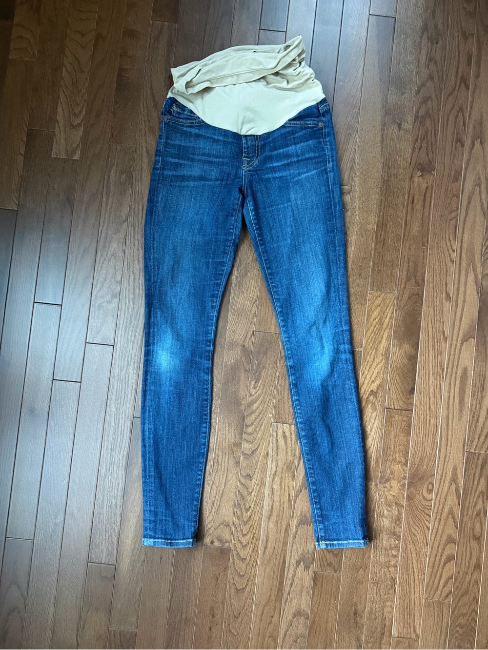 Maternity Blue Skinny Jeans with Stretch Waistband